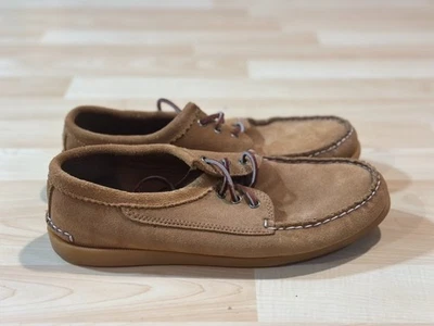 Zapatos de barco de gamuza marrón Quoddy para hombre suelas Vibram talla 9 Foto 1 de 4
