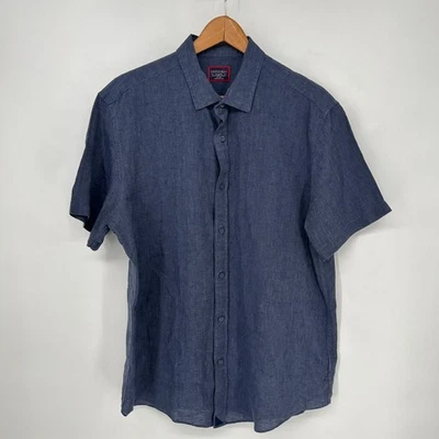 UNTUCKit Shirt Mens Extra Large Blue Linen Araujo Wrinkle Resistant Slim Fit - Image 1 of 4