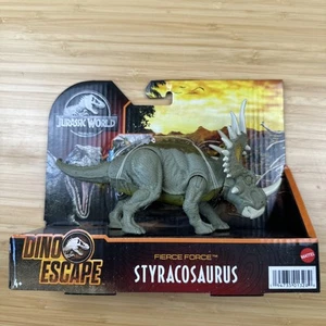 🦖 RARE NEW MATTEL Jurassic World Fierce Force Styracosaurus Dino Escape Rex - Picture 1 of 2