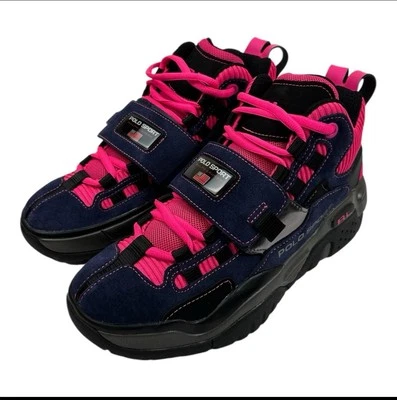 Polo Sport Ralph Lauren PS 100 SK HTL Strap Suede Mid Sneaker New Size 10 Neon - Image 1 of 4