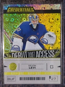 2023-24 Credentials DEVON LEVI Yellow Debut Ticket Access #183 Buffalo Sabres! - Picture 1 of 2