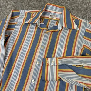 True Vintage Selkirk Hemd Herren 15,5 34 70er 60er Dacron gestreift Permanent Disco - Bild 1 von 12