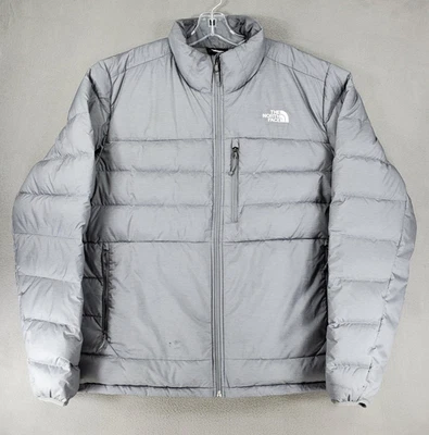 North Face Mens XL Grey 550 Goose Down Puffer Quilted Jacket Winter Coat - Image 1 of 4