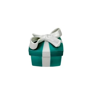 3" Large TIFFANY & CO Porcelain Blue Trinket Gift Box Ceramic Jewelry Container - Picture 1 of 6