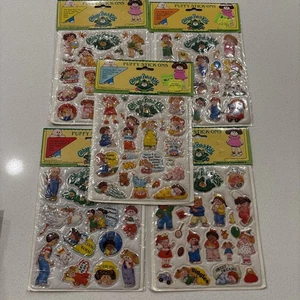 Cabbage Patch Kids Menge 5 1983 Puffy Stick-Ons Aufkleber, VERSIEGELT - Bild 1 von 12