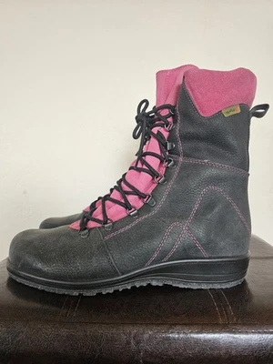 Bota Martino Canada Banff Invierno Impermeable Gris Oscuro Cuero Rosa Gamuza Talla 11 Foto 1 de 4