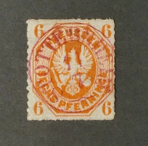 1861 Feuser +1000 P. Preußen 6 Pf. roter (!) Taxis-K1 "STOTTERNHEIM 11 7" Attest - Bild 1 von 6