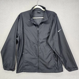 Nike Golf Jacket Mens Medium Black Windbreaker Full Zip Lightweight 398211 - Picture 1 of 12