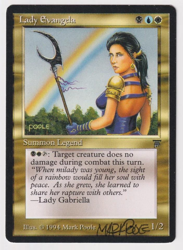 Signed Lady Evangela MP Legends Artist Mark Poole 1994 MTG Magic Reserved List! - Image 1 of 2
