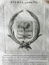 Blason ARMORIAL Languedoc Gastelier de la tour Armes des Villes Nismes Nîmes