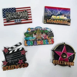 Los Angeles Hollywood Fridge Magnet Refrigerator Sticker Home Wooden US Souvenir - Picture 1 of 12