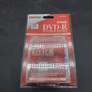 CompUSA DVD-R Double Sided Discs 60 Min 2.8GB MINI DISCS Recordable 5 Pack NEW! - Picture 1 of 4
