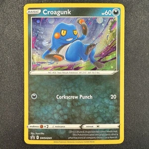Pokemon TCG Croagunk Sword & Shield SWSH245 Black Star Promo Cosmos Holo Card 5 - Picture 1 of 2