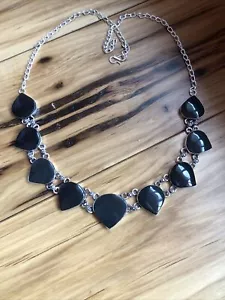 Old Southwest Raven Black Obsidian Arrow Pendants 18”-25” Necklace - Picture 1 of 7