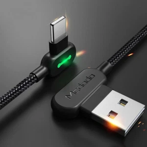 Mcdodo 90 Degree Nylon Sync Data Fast Charging Cord For iPhone Type C Micro USB - Picture 1 of 14
