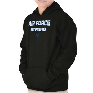 United States Air Force Strong USAF Logo Youth Hooded Sweatshirt Boy or Girl - Picture 1 of 9