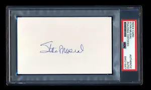 STAN MUSIAL SIGNED MINT INDEX CARD PSA/DNA HOF AUTOGRAPHED CARDINALS WSC MVP - Picture 1 of 1