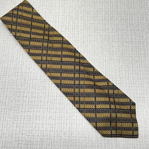 Cravatta Biella Britches of Georgetown seta oro stampa geometrica marina made in Italy - Foto 1 di 5