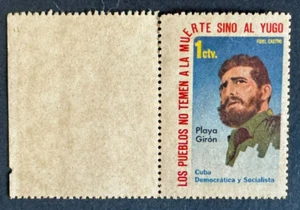 1961 Original Postage Label Bay of Pigs Invasion Fidel Castro Cuba Playa Giron - Picture 1 of 18