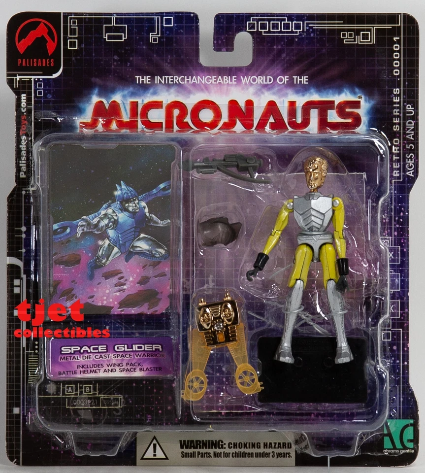2002 Palisades Micronauts Metal Diecast Space Warrior Glider Action Figure M09