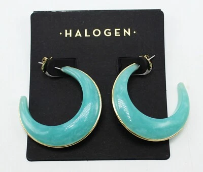 Nuevos pendientes halógenos de oro y espuma de mar semi aro de Nordstroms etiquetas de $35 #E1326 Foto 1 de 2