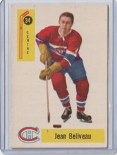1958-59 Parkhurst Jean Beliveau #34 (Near Mint with small tape stain)