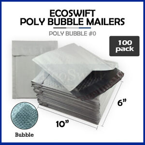 10 EcoSwift Size #6 12.5x19 Poly Bubble Mailers Padded Envelope Shipping Supply Bags 12.5 x 19 inches