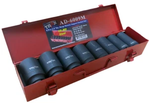 TRAX 8pc 3/4"Dr Metric Impact Socket Set - Heavy-Duty Cr-Mo Steel, AD-6009M - Picture 1 of 4