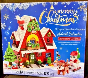 Christmas Cottage Advent Calendar Building Blocks 1227 piece set - Imagen 1 de 13