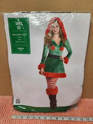 Disfraz de Navidad Amscan "Sassy Elf" Adulto Talla M 6-8 Navidad Juegos con disfraces NUEVO Foto 1 de 4