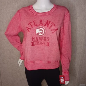 Atlanta Hawks Womens Sweatshirt Logo Long Sleeve Red NBA Licensed Basketball - Picture 1 of 6