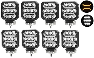 8x LED Arbeits Spot Leuchte Lampe weiß gelb Leuchte 12V 24V E-Prüfzeichen 6500K Slim Design - Bild 1 von 17