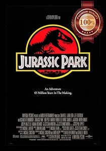 JURASSIC PARK ORIGINAL CLASSIC 1993 90s LOGO CINEMA MOVIE PRINT PREMIUM POSTER - Picture 1 of 6