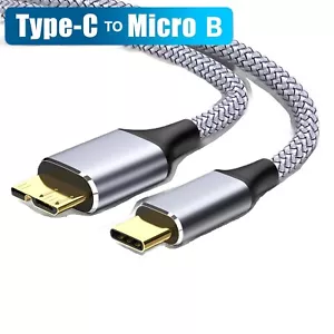 Cable de disco duro externo USB C 6 ft cable USB 3.1 C a Micro B 10 Gbps nailon - Imagen 1 de 4