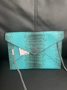 MICHAEL Kors Mujer Barbara Mediano Suave Sobre Bolso sin asas Azulejo Azul Uno Nuevo con Etiquetas - Imagen 1 de 5