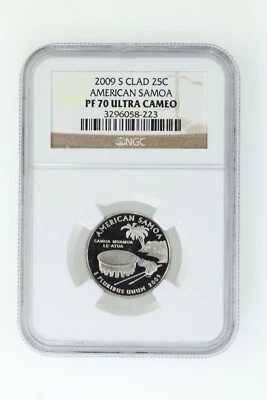 2009-S 25C Silver American Samoa PF70 UCA CLAD - Image 1 of 2