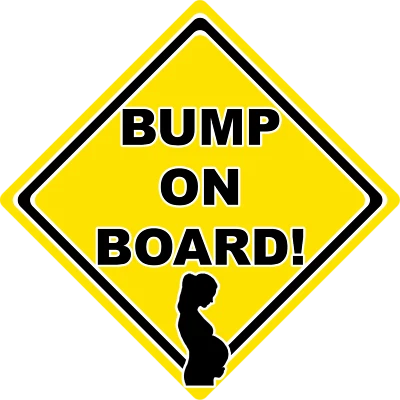 CAR SIGNS DIRECT Bump on Board Schild gelb Auto Fenster Saug Sicherheitsschild
