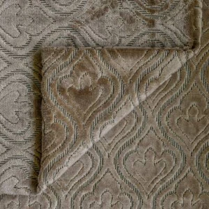 Pearl Beige Damask Jacquard Velvet Fabric By The Yard, 54 inch width Upholstery - Picture 1 of 8
