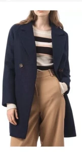Allegra K Women's Notched Lapel Double Breasted Raglan Winter Coat RRP £75.99 - Picture 1 of 2