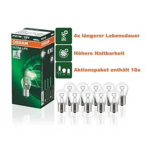 10x Stück P21W 12V 21W BA15s ULTRA LIFE Autolampe Glühbirne, Birne OSRAM - Bild 1 von 4