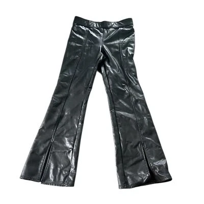 Pantalones acampanados de cuero sintético negros para niños Abercrombie talla 7/8 elásticos Foto 1 de 4