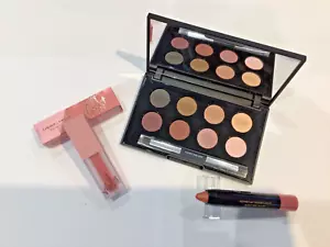 Laura Geller Crème Glaze Deluxe Eyeshadow set Shade Sunset Mauve + lip crayon - Picture 1 of 1