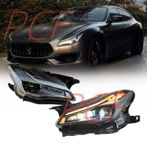 Upgrade DRL AFS Front Lamps LED Headlights For Maserati Quattroporte 2013-2020 - Picture 1 of 11