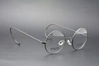 42mm Round Grey wire temple Eyeglass frames Eyewear Vintage glasses optic  