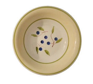 Vtg C.M.S. Hand Painted Blue Berries Vegetable Serving Bowl 9.75” Italy PSJ - Picture 1 of 4