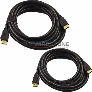 Stecker HDMI auf HDMI 5 Fuß AV-Kabel mit Ethernet für HDTV DVD PC 1080p 1080i 4K (2/Packung) - Bild 1 von 1
