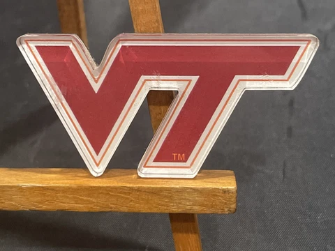 Vintage VIRGINIA TECH HOKIES VT Logo Plastic Refrigerator Magnet - 3.25” Wide Cover