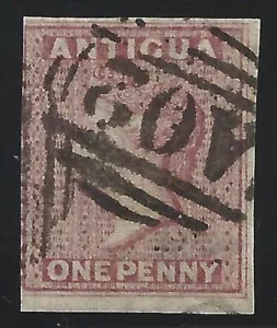 1863 ANTIGUA - 1d. vermillion - Fake postmark on imperforate plate proof - Foto 1 di 1