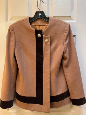Chaqueta de traje vintage para mujer talla M, 100 % cachemir y terciopelo, a medida en Hong Kong Foto 1 de 4