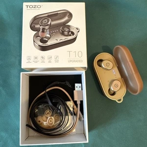 TOZO T10 Wireless Earbuds with Wireless Charging Case - Black - Picture 1 of 9